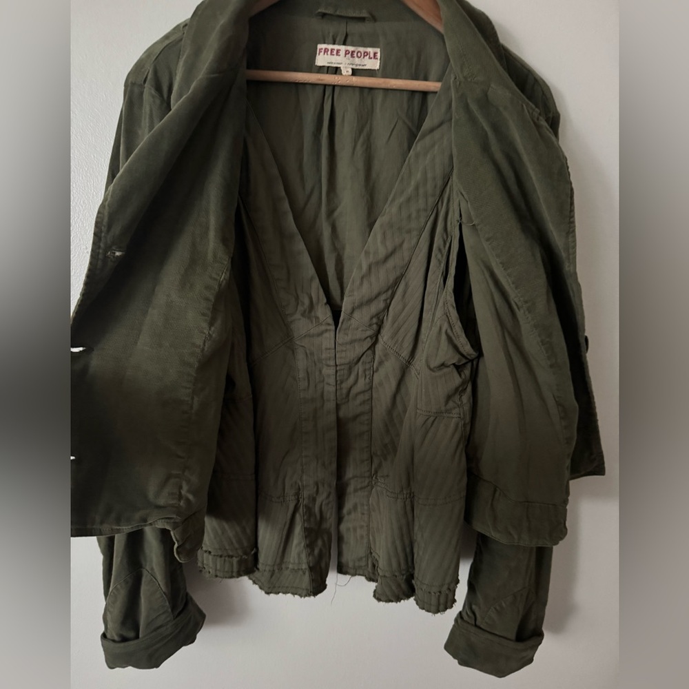 Free People XL Orly Cord Heritage Utility Jacket in Olive Green - Picture 5 of 8